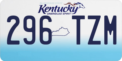 KY license plate 296TZM