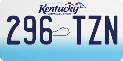 KY license plate 296TZN