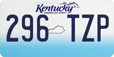 KY license plate 296TZP