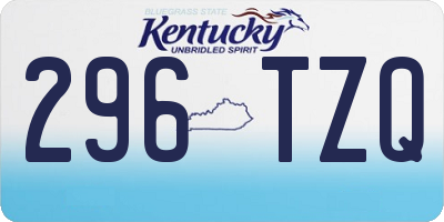 KY license plate 296TZQ