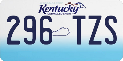 KY license plate 296TZS