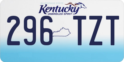 KY license plate 296TZT