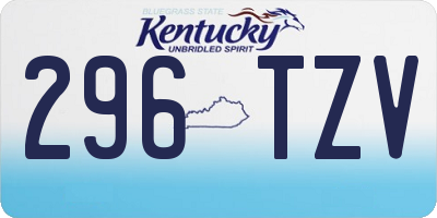 KY license plate 296TZV