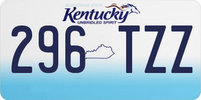 KY license plate 296TZZ