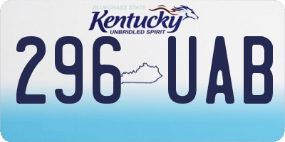 KY license plate 296UAB
