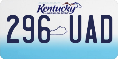 KY license plate 296UAD