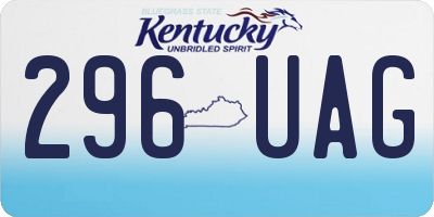 KY license plate 296UAG