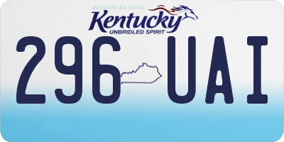 KY license plate 296UAI