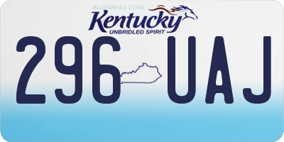 KY license plate 296UAJ