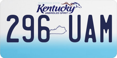 KY license plate 296UAM
