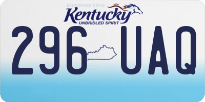 KY license plate 296UAQ