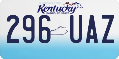 KY license plate 296UAZ