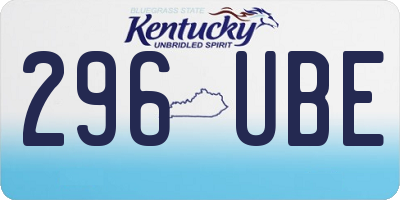 KY license plate 296UBE