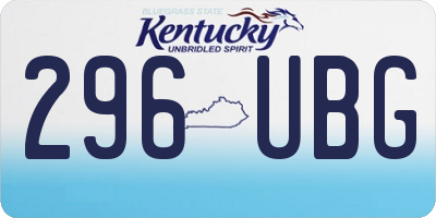 KY license plate 296UBG