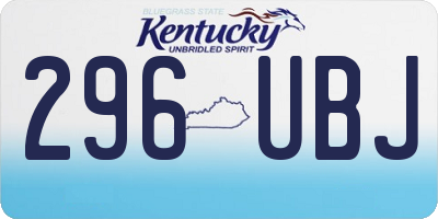 KY license plate 296UBJ