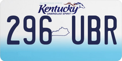 KY license plate 296UBR