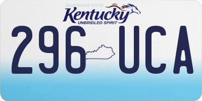 KY license plate 296UCA