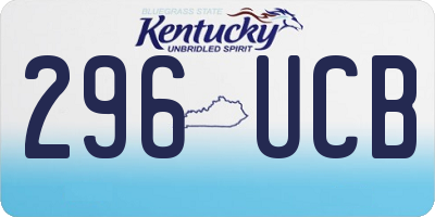 KY license plate 296UCB