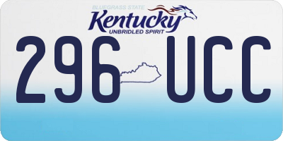 KY license plate 296UCC