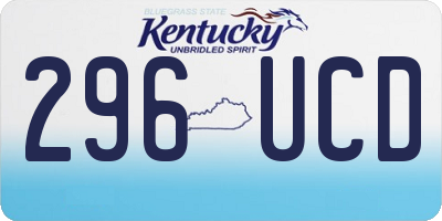 KY license plate 296UCD