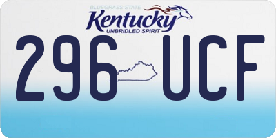 KY license plate 296UCF