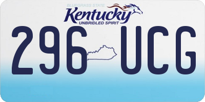 KY license plate 296UCG