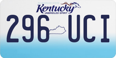 KY license plate 296UCI