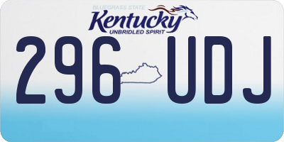 KY license plate 296UDJ