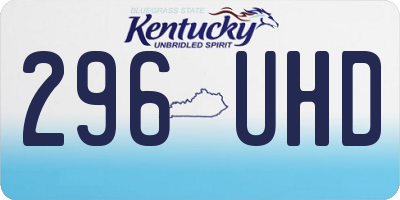 KY license plate 296UHD