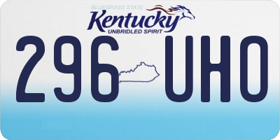 KY license plate 296UHO
