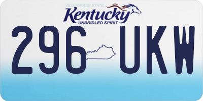 KY license plate 296UKW