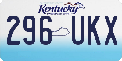 KY license plate 296UKX