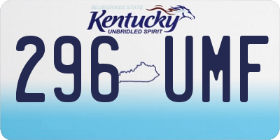 KY license plate 296UMF
