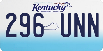 KY license plate 296UNN