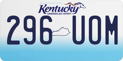 KY license plate 296UOM