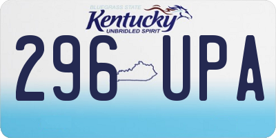 KY license plate 296UPA