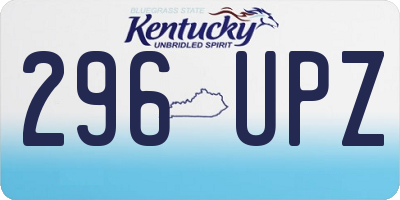 KY license plate 296UPZ