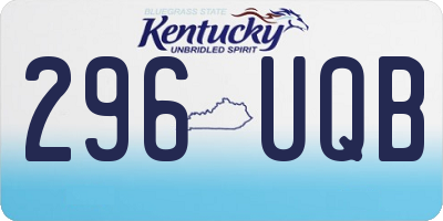 KY license plate 296UQB