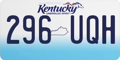 KY license plate 296UQH