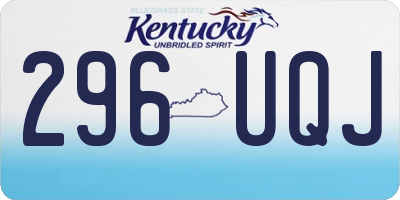 KY license plate 296UQJ