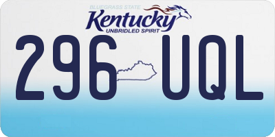 KY license plate 296UQL