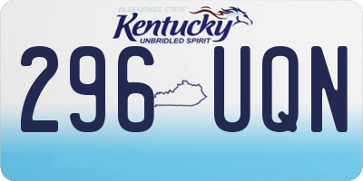 KY license plate 296UQN
