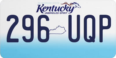 KY license plate 296UQP
