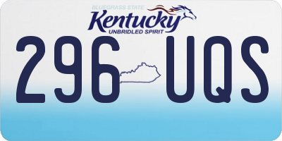KY license plate 296UQS