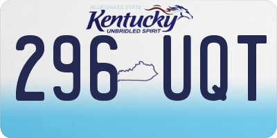 KY license plate 296UQT