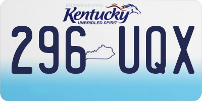KY license plate 296UQX