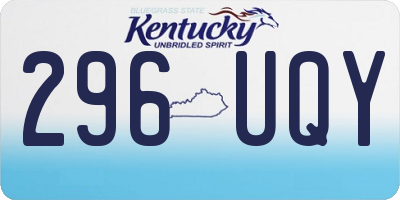 KY license plate 296UQY