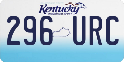 KY license plate 296URC