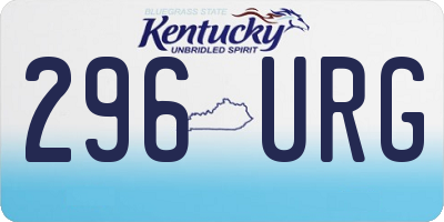 KY license plate 296URG