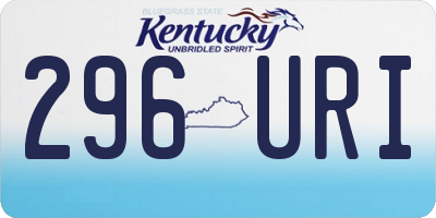 KY license plate 296URI